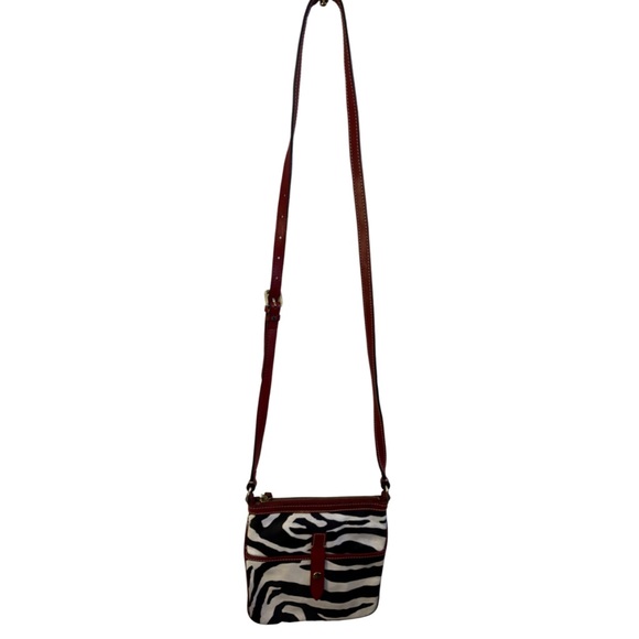 Y2K Vintage Dooney & Bourke Red and Black Zebra Print Crossbody Bag - Picture 1 of 8